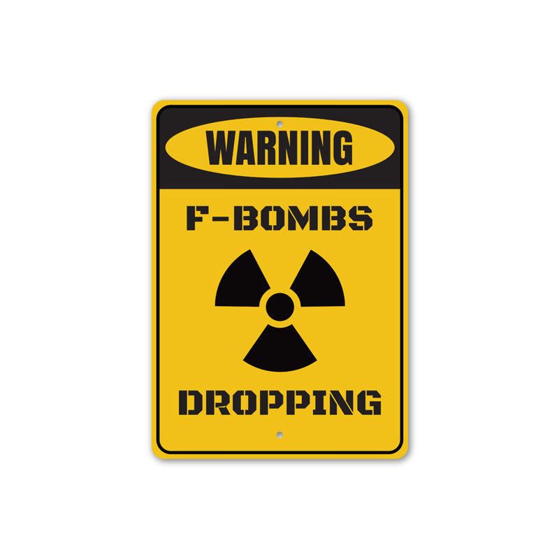 Plaque en aluminium F Bombs, H 14 po x l 10 po x P 0,04 po