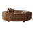 Crantor Round Coffee Table with 2 Storage Drawers Walnut Wood Grain Pattern Living Room Coffee Table-894709483