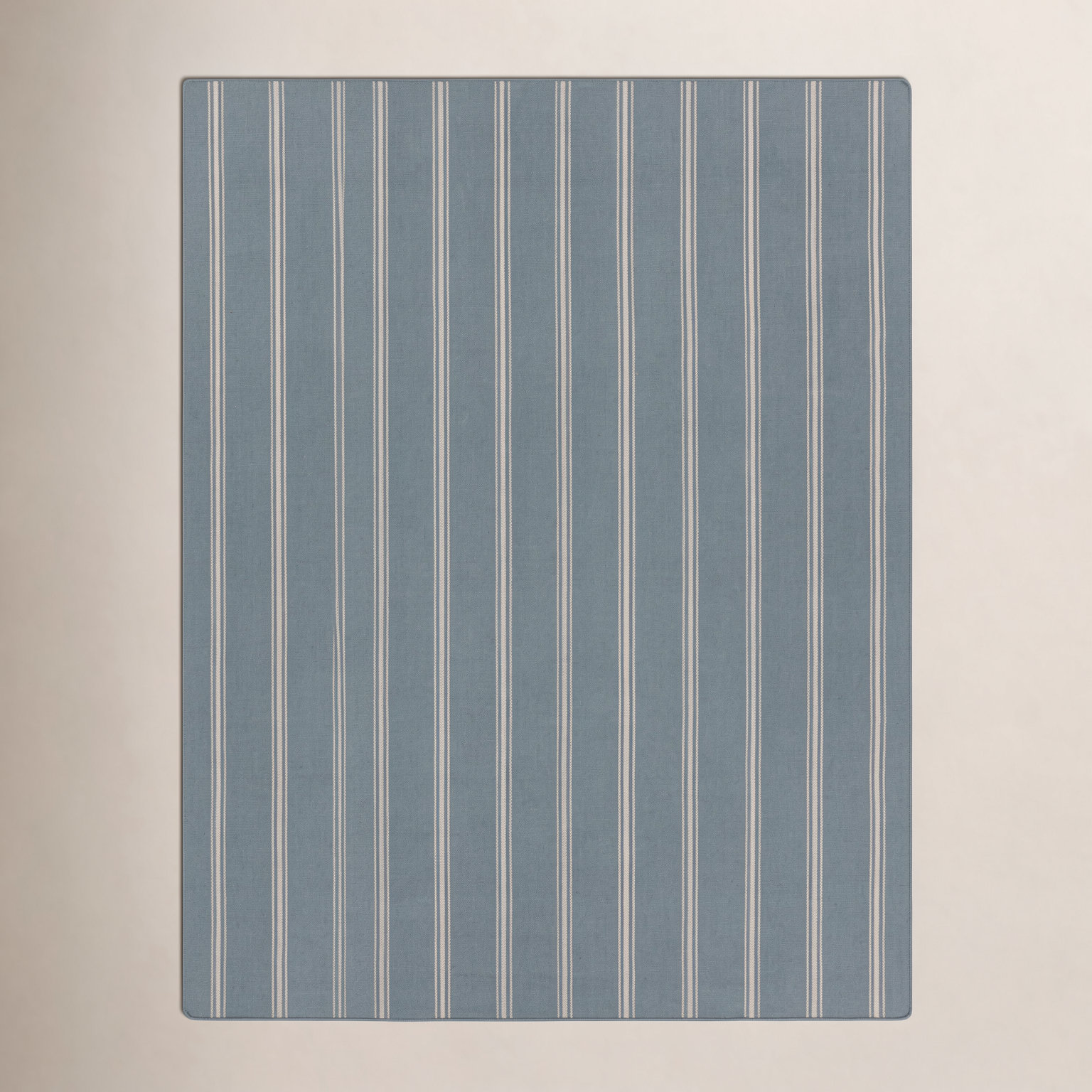 Evia Gray Beige Hand-Woven Striped Outdoor Rug, Rectangle 8' x 10'