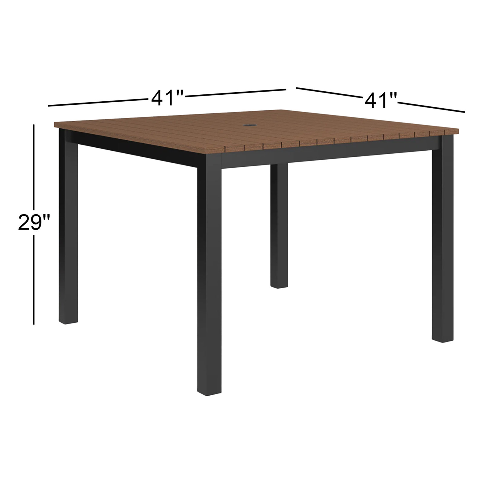 Townsend Patio Dining Table, 41" W x 41" L x 29" H, Brown
