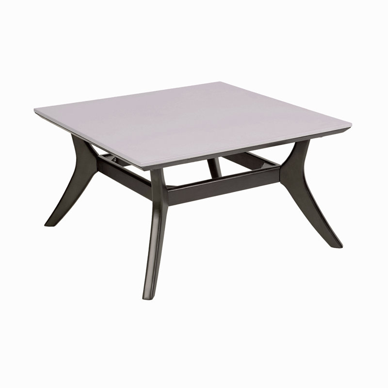 Table basse d'extérieur en bois d'eucalyptus foncé et super pierre