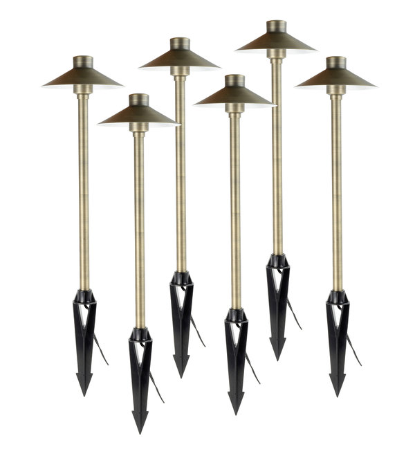Antique Bronze Brass LED Pathway Light with Dome Top