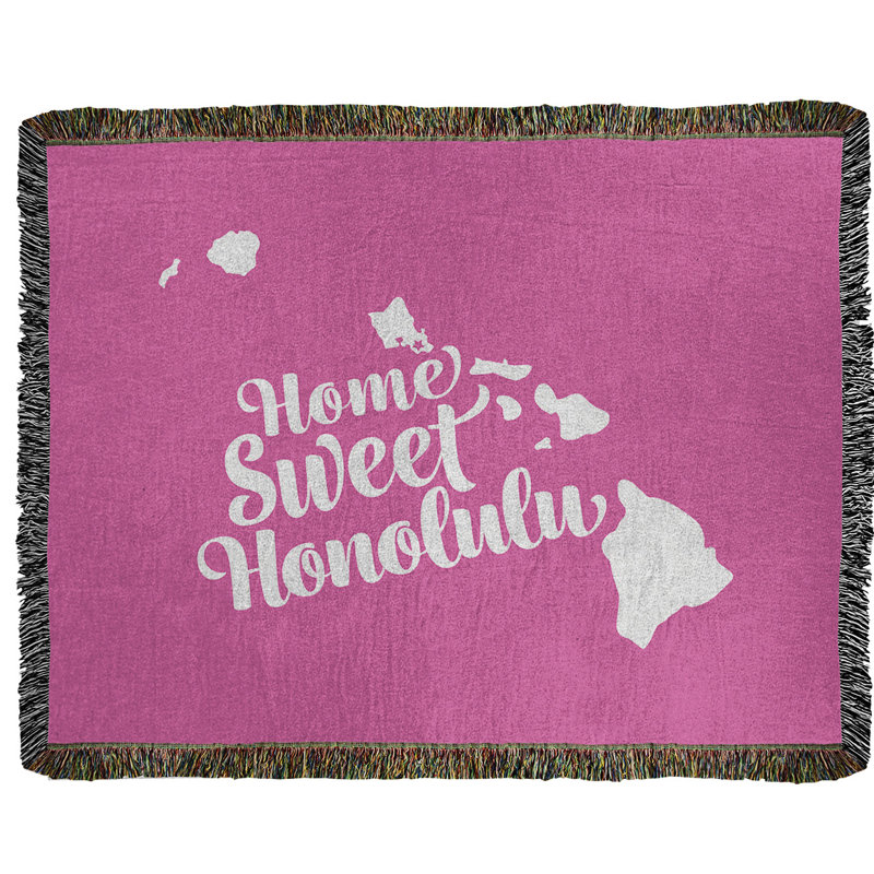 Jeté en coton tissé honolulu hawaii, l 37 po x L 52 po, Rose