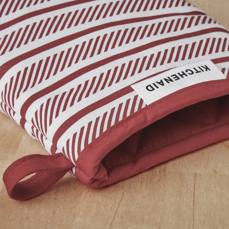 KITCHENAID Albany Mini Oven Mitt 2-Pack Set, Red, 5.5" W x 8" L