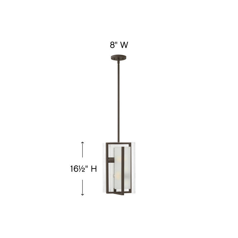 Elegant Latitude 2-Light Oil Rubbed Bronze Pendant with Clear Beveled Glass