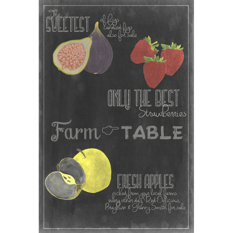 Blackboard Fruit III -  Painting, 91 cm H x 61 cm W, Wrapped Canvas