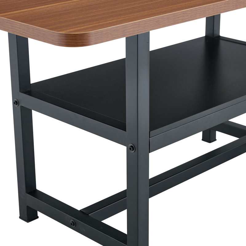 Metal Base Dining Table, Black