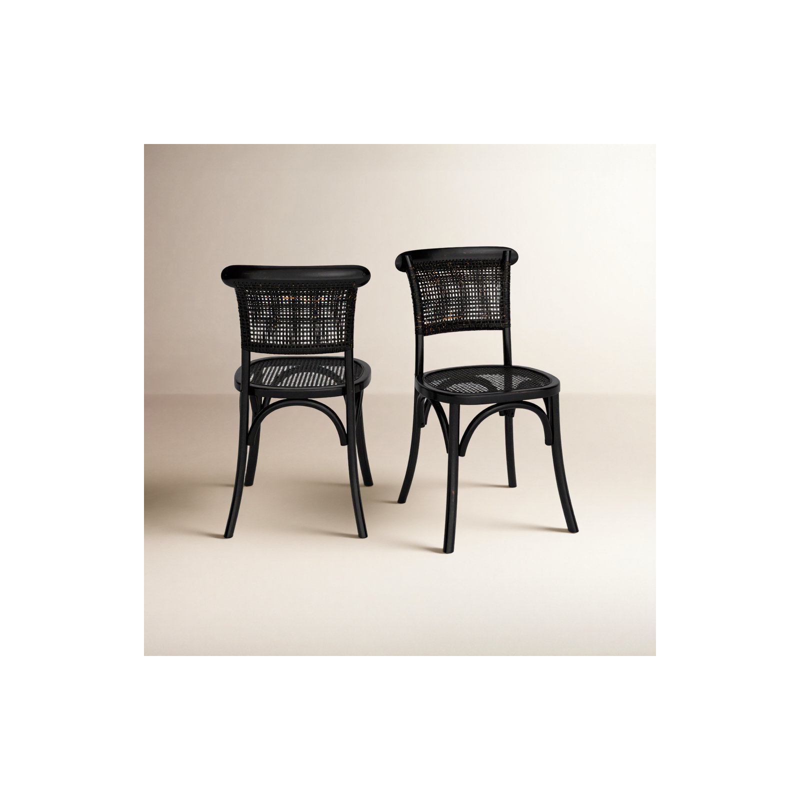 Dain Cane Side Chair, Black