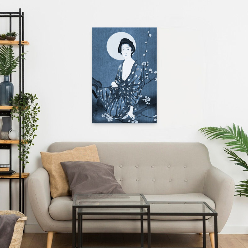 Art mural rétro japonais japonais, H 24 po x l 16 po