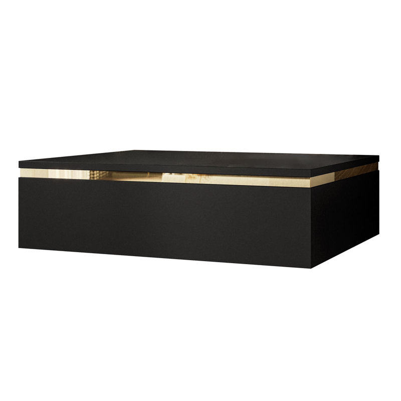 Harlesden 1 Drawer Bedside Table, Black matt