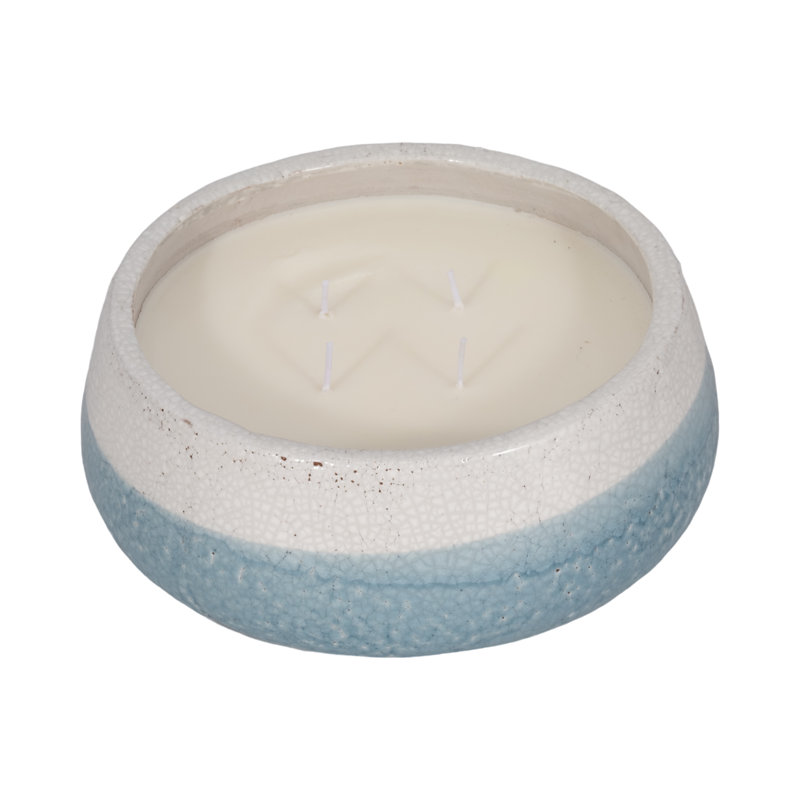 Bougie en céramique faite à la main avec plusieurs mèches - Bougie en cire parfumée durable dans un récipient décoratif réutilisable pour la décoration et la détente