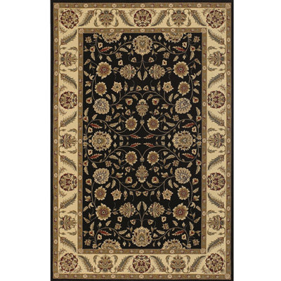 Campagna Polypropylene Oriental Machine Woven Black Tan Burgundy Indoor Area Rug