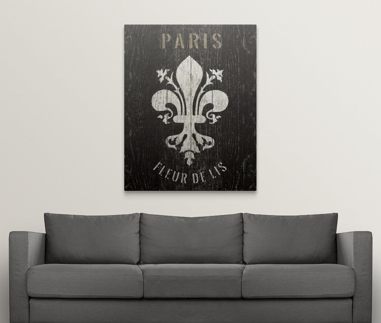 « reconditionné fleur de lis », impression, H 48 po x l 38 po x P 1,5 po, Toile