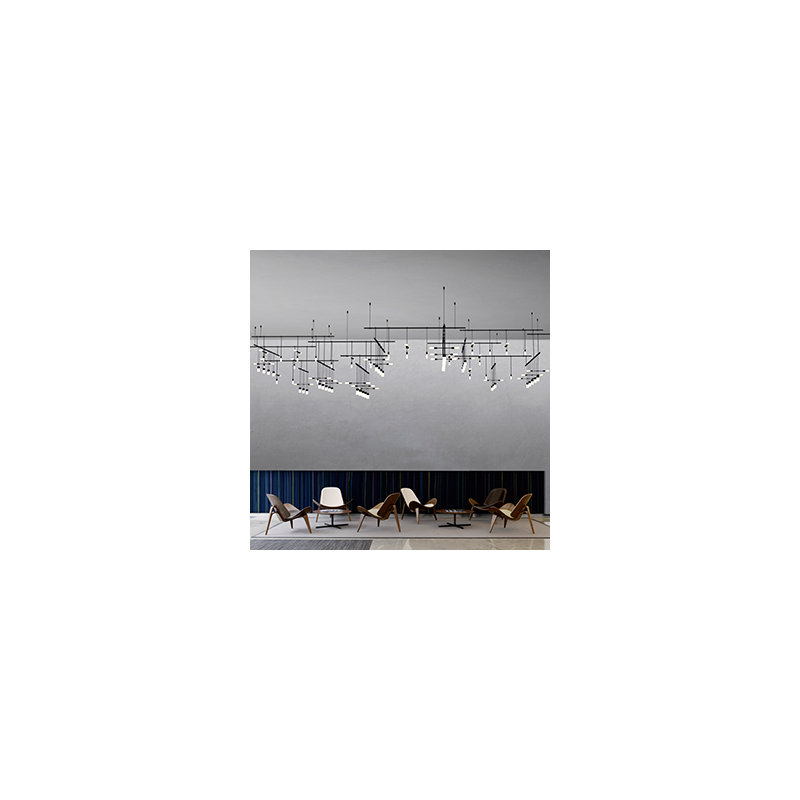 Suspenders® 35 - Light LED Chandelier, Satin Black