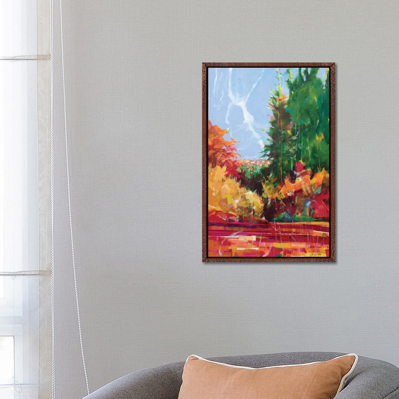 From Mile End To Cinderford by Doug Eaton - Painting on Canvas, 66.04 cm H x 45.72 cm W, Classic Brown Wood Framed