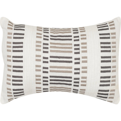 Appliqued Linen Reversible Throw Pillow