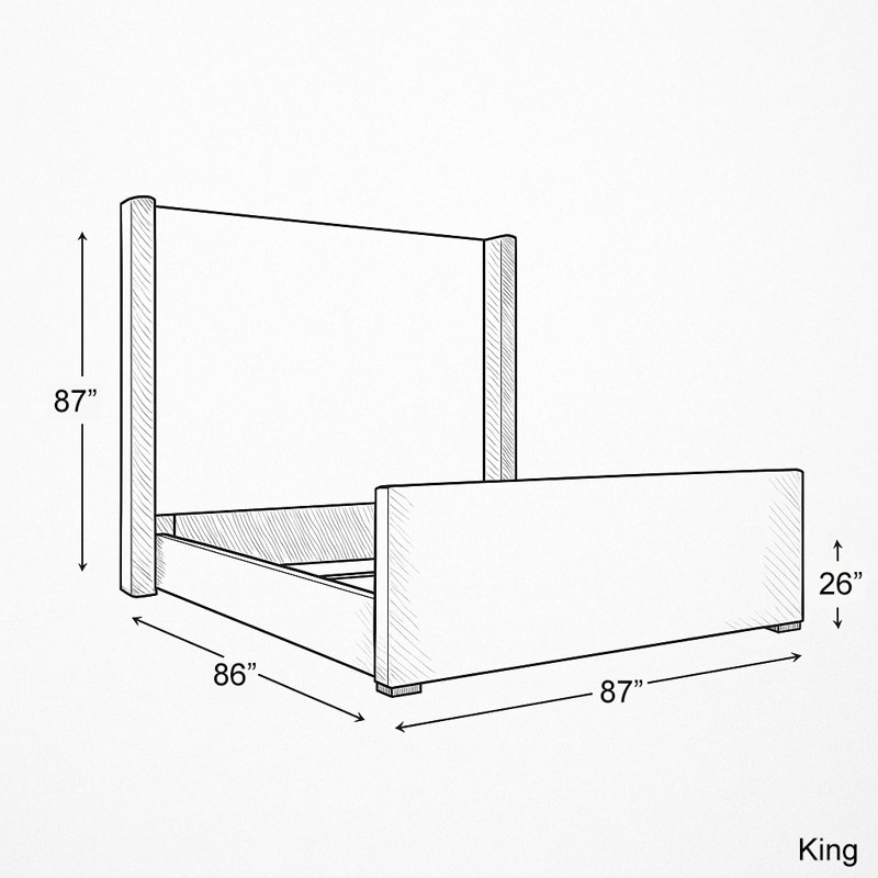 Aylet Luxe Footboard High Bed, Boucle Off White, King