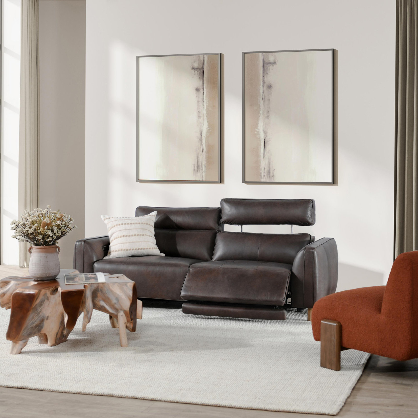 Conway 89" Genuine Leather Reclining Sofa