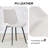 White Artificial Leather Backrest Cushion Dining Chair
