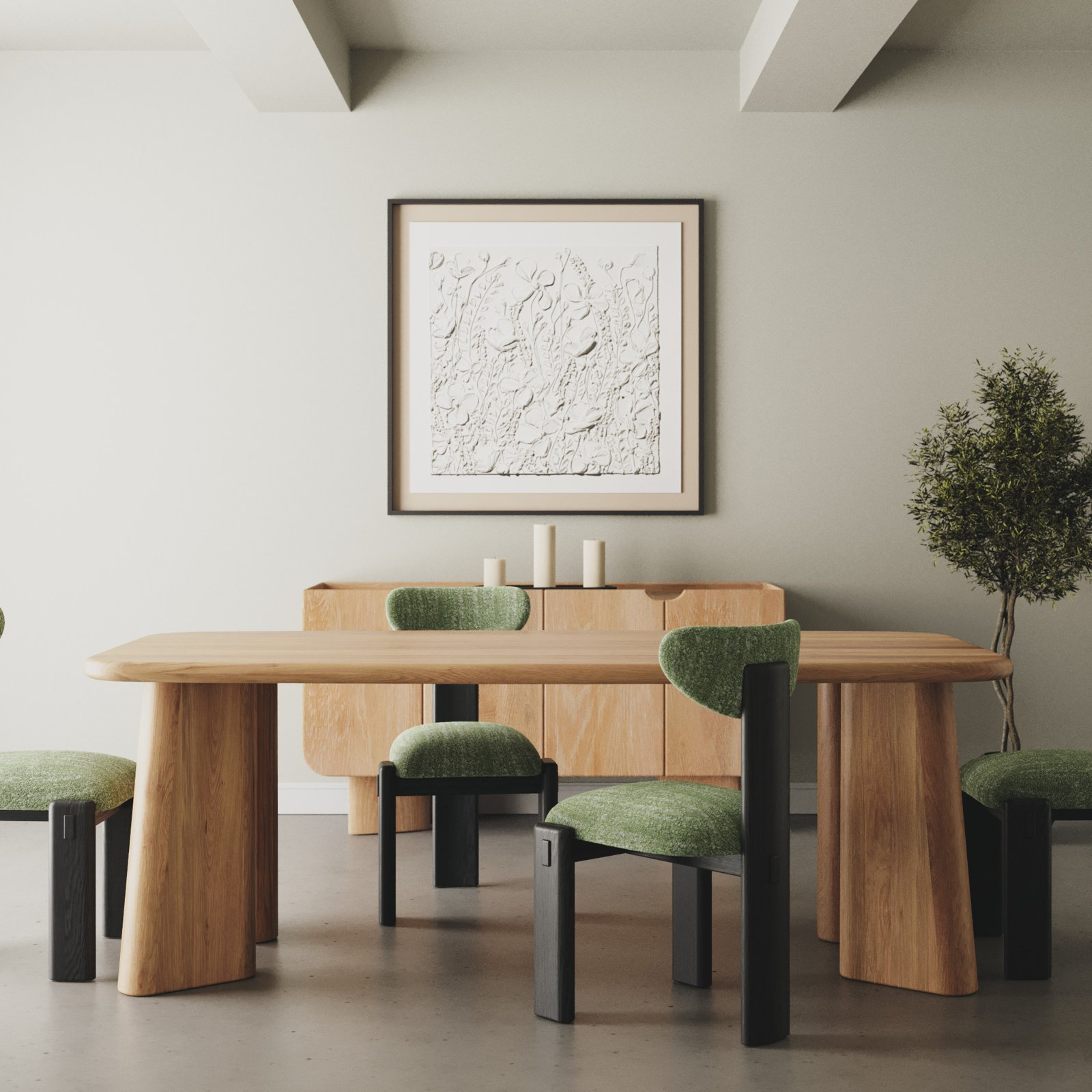 96" Natural Oak Dining Table