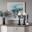 Ensemble de 2 porte-bougies pour chandelles à pilier gothique noir mat haut rétro de 2 grands centres de table décoratifs