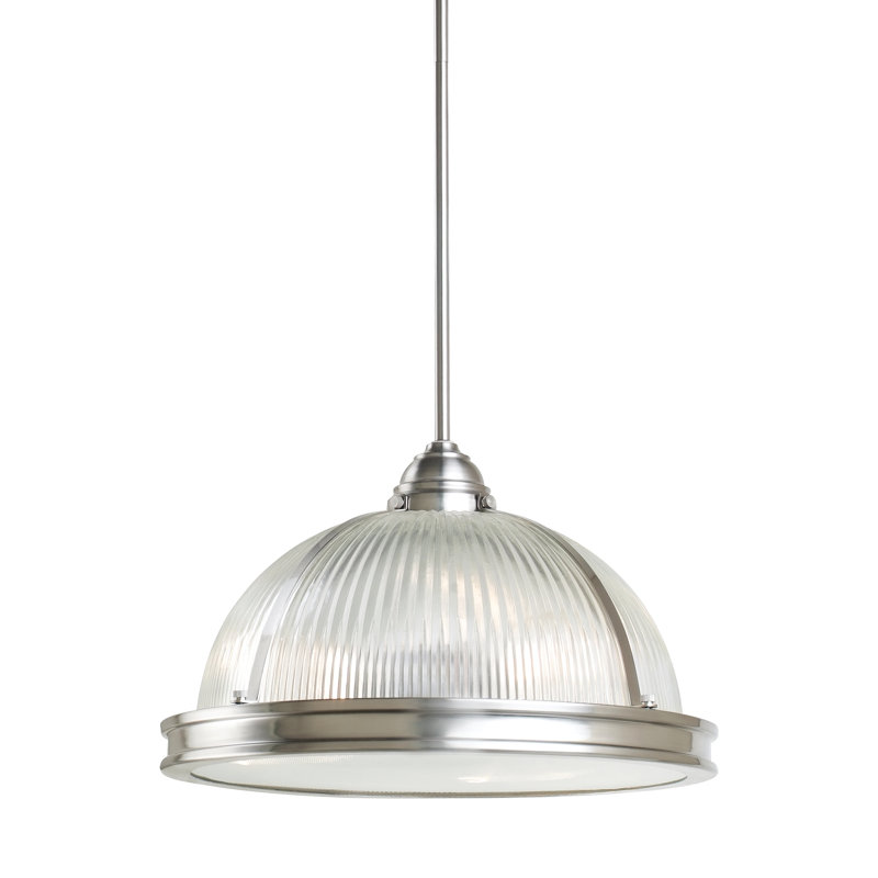Luminaire suspendu en forme de dôme à 3 lumières Ainsley, Moyenne A-19 de 75 W, Nickel brossé