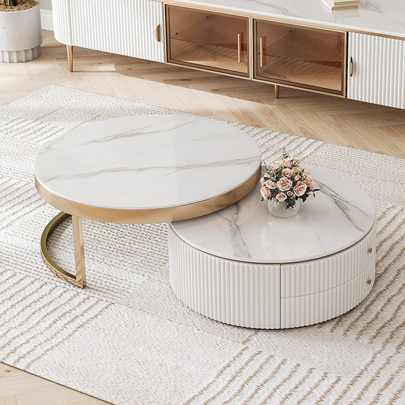 Table basse gigogne en ardoise italienne de luxe, H 31,5 po x l 16,54 po