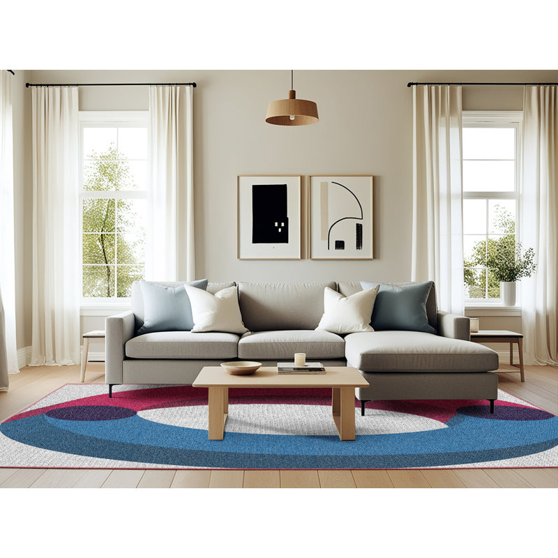Geometric Indoor Rug, Rectangle 6' x 9'