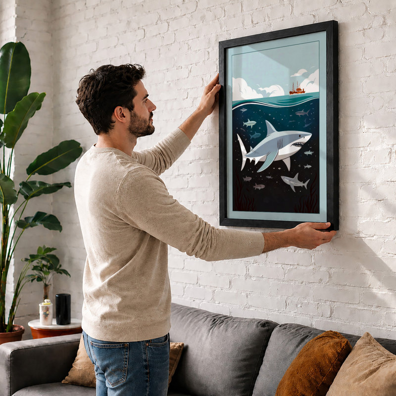 Surface and Depths Coastal - Framed Print, Oak, A3 - 42.0 x 29.7 cm