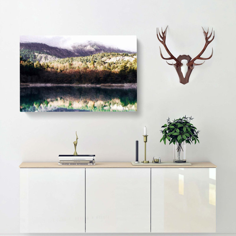 Reflection Of An Autumn Forest - Wrapped Canvas Print, 35cm H x 50cm W x 3cm D