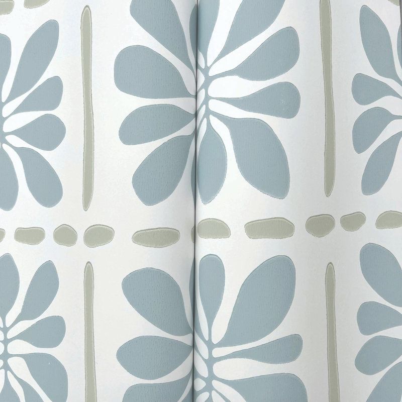 Papier peint minéral Mimosa Fleur, Bleu