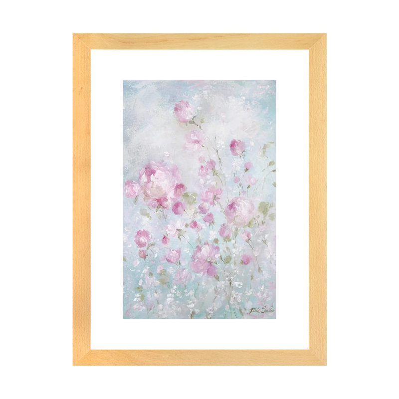Reproduction d’art, "Whispering roses" par Debi coules, Toile avec cadre en bois beige, Blanc, H 24 po x l 16 po x P 1 po