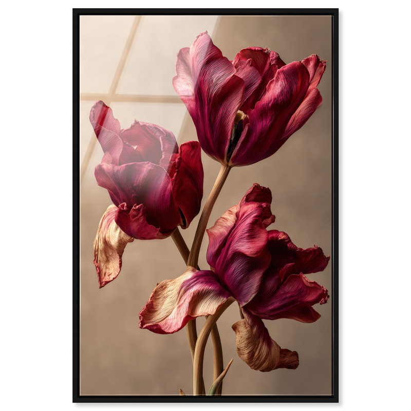 Dark Silk Remains Print by Oliver Gal, 25"H x 37"W, Black Floater Frame
