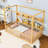 Wooden Floor Bed With Canopy Design, Built-In Shelves And Safety Guardrails-1807193648-1807193660
