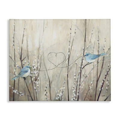 Conception d'art sur toile Stupell Industries Love Birds Heart par Julia Purinton
