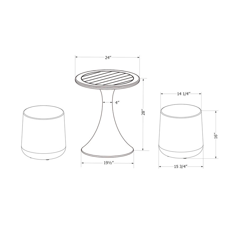 Dalya Table And Stools Bistro Set, White