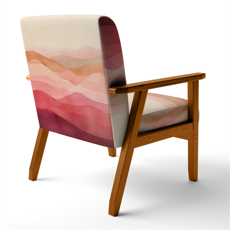 Chaise rembourrée Abstract Landscape, Brown Square Arms
