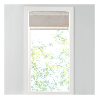 Light Filtering Cordless Roman Shade in Natural, 27" W x 64" L