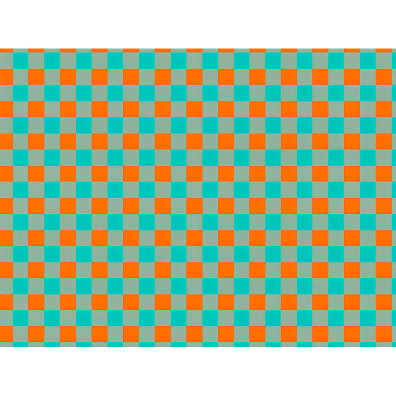 Gingham Comforter, Orange/Green, King Comforter
