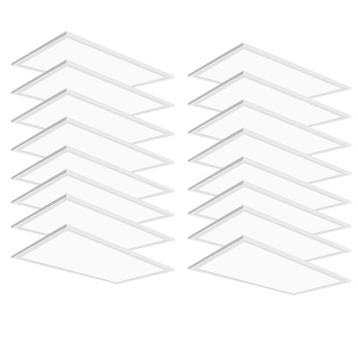 16Pack 2 x 4 lumières à DEL pour plafonnier à abat-jour plat, 7800 lm à DEL pour installation au plafond avec abat-jour à DEL 5000 K 2 x 4 à écran plat à intensité variable encastré à intensité variable pour la boutique de bureau, répertorié ETL