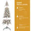 Arbre de Noël 6 pi en PE / PVC floqué avec 600 lumières DEL blanc chaud - 935 pointes, 31 pommes de pin naturelles, effet enneigé, branches articulées, base en métal-1809143745-1809143750
