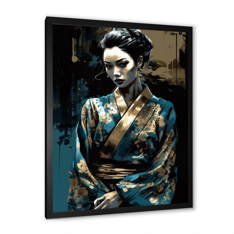 «Japonaise, modèle féminin II», impression sur toile, Cadre photo noir, H 20 po x l 12 po x P 1 po