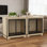 Meuble pour chien XL en bois avec chambre double et plateau