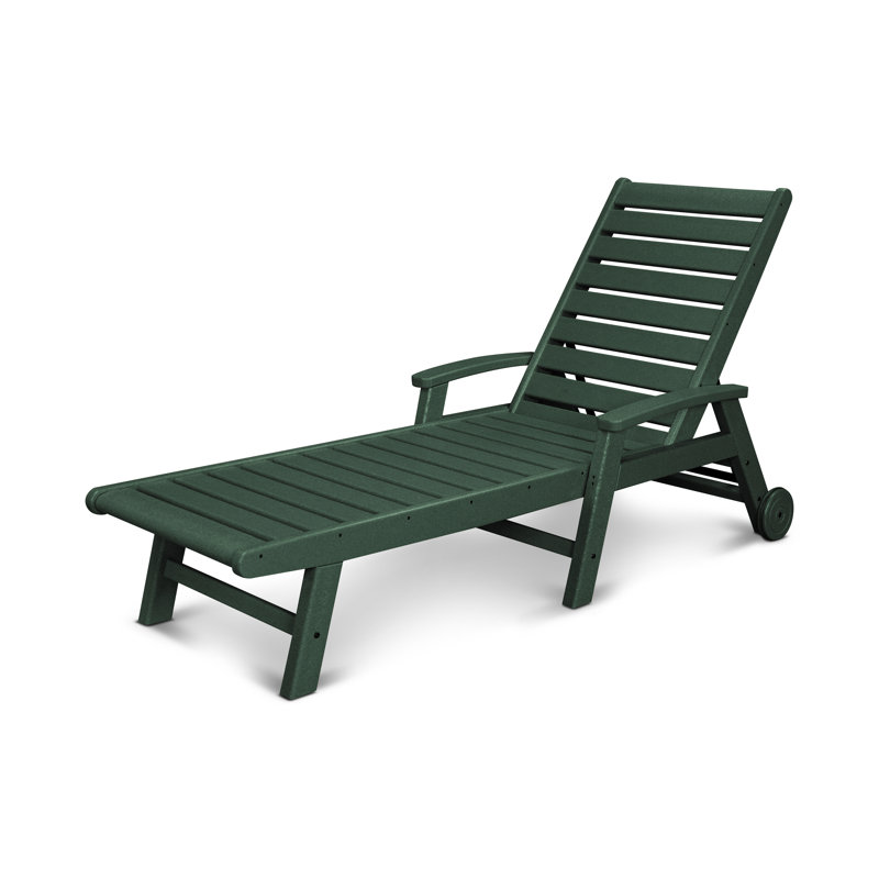 Signature Chaise with Wheels, Green