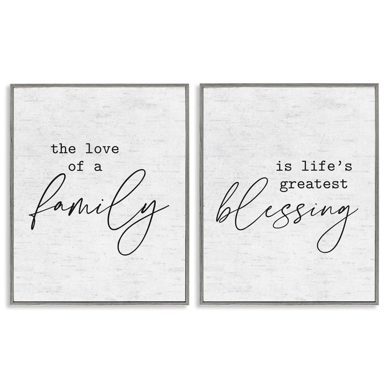 «Life's Greatest Blessing Quote», ensemble de 2 estampes numériques avec lettres et lignes, Estampe numérique Farmhouse