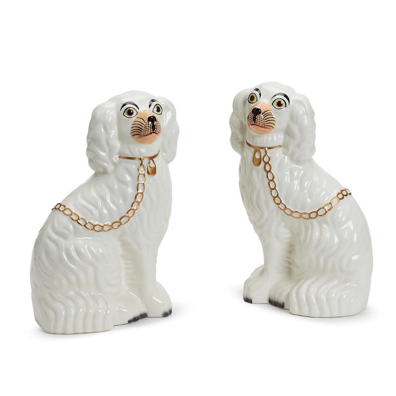 Ensemble de 2 statues de chien Staffordshire