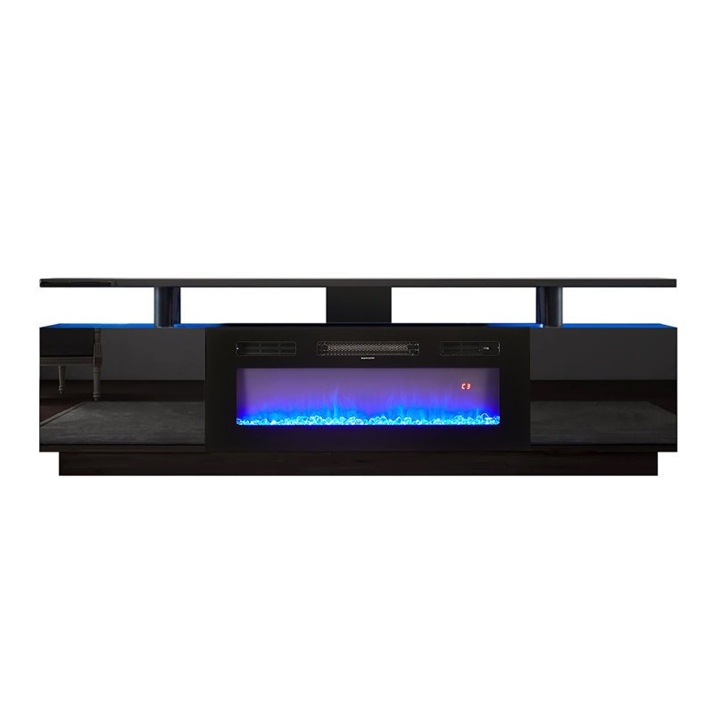 Demisire Metro Lane 179cm W Black Electric Fireplace with 5120 BTU