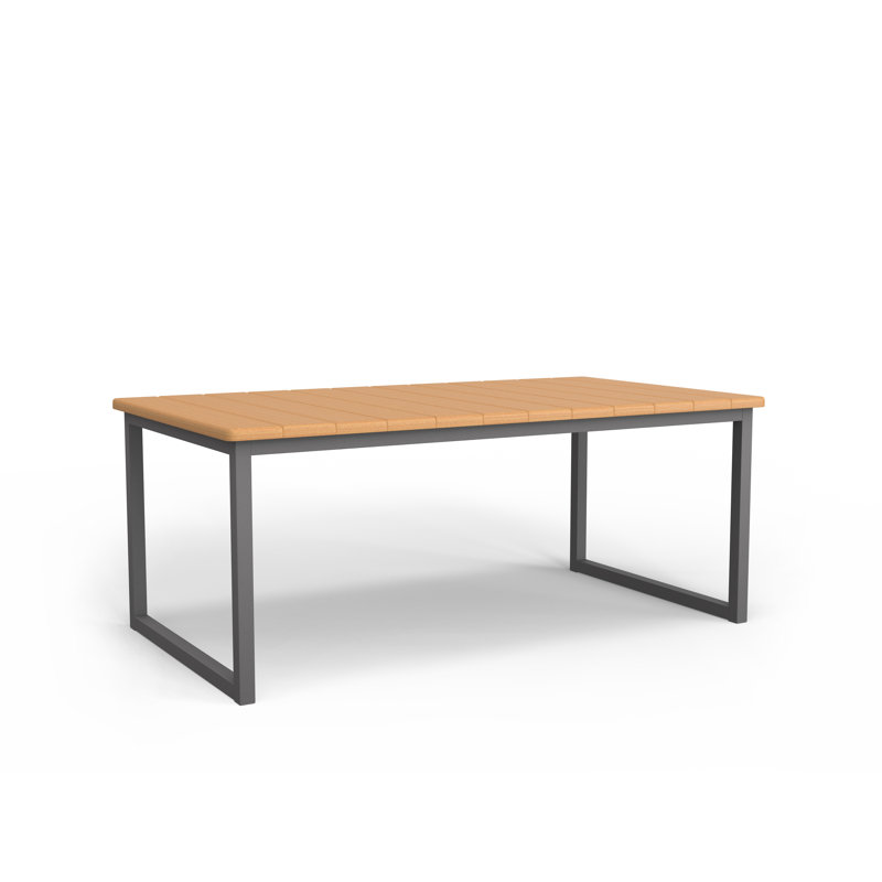 Nesting Outdoor Rectangle Coffee Table, Graphite, Natural Teak
