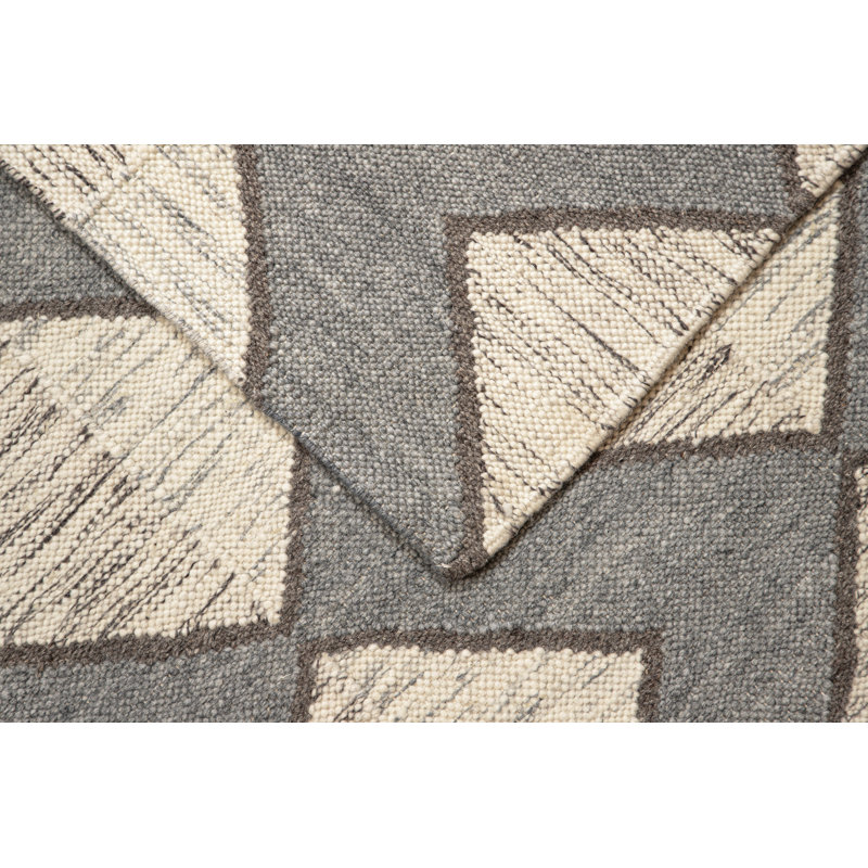 Textures Wool Geometric Area Rug in Gray, Rectangle 12' x 15'