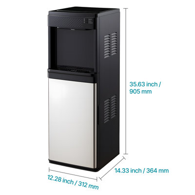 Distributeur d'eau avec machine à glaçons, distributeur d'eau sur pied 3-en-1, 33 LBS / 24H, 9 cubes / 7 minutes de fabrication de glace rapide avec 1,3 LBS de rangement, cubes de glace et eau froide, pour la maison, la cuisine, la fête